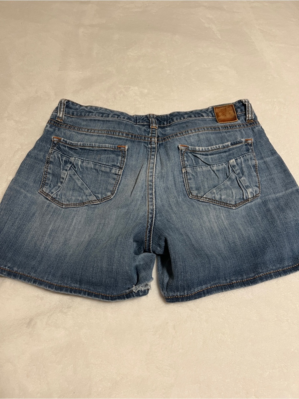 American Standard Dear John Modern Luxury Vintage Mid-Wash Denim Shorts - Blue - Picture 5 of 6